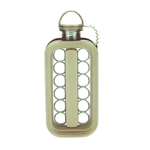 Ajutoare pentru gatit - Aparat de gheata portabil 2 in 1, tava din sticla, diametru 3 cm, multifunctional, 17 cuburi de gheata, 27,5 x 11,4 x 5,5 cm, culoare alb gri