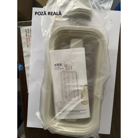 Aparat de gheata portabil 2 in 1, tava din sticla, diametru 3 cm, multifunctional, 17 cuburi de gheata, 27,5 x 11,4 x 5,5 cm, culoare alb gri [5]