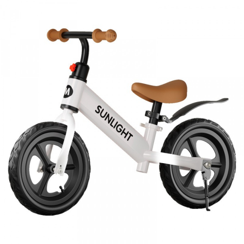 Promo rapid - Bicicleta de echilibru, pentru copii, fara pedale, cu doua roti, 2-6 ani, inaltime reglabila, 82 x 55 x 45 cm, alb
