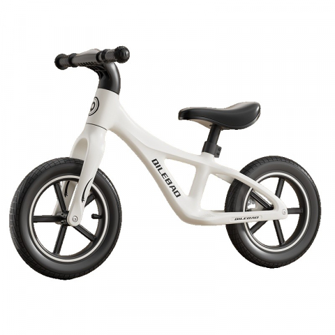 Promo rapid - Bicicleta pentru copii, fara pedale, pentru 2-6 ani, 2 roti silentioase, sa reglabila 43 - 58 cm, din plastic si fibra de sticla, 88 x 56 x 43 cm, alb