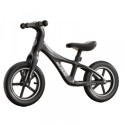 Promo rapid - Bicicleta pentru copii, fara pedale, pentru 2-6 ani, 2 roti silentioase, sa reglabila 43 - 58 cm, din plastic si fibra de sticla, 88 x 56 x 43 cm, negru