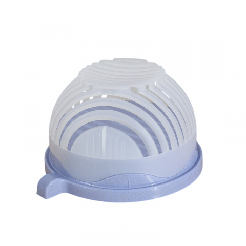 Ajutoare pentru gatit - Bol feliator pentru salata, castron multifunctional pentru legume si fructe, pentru spalat si taiat legumele, cu scurgere si tocator, ergonomic, protectie pentru maini, 21x18.5x11.5 cm, mov