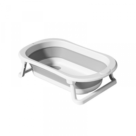Cada de baie pliabila, cu suport, indicator de temperatura, 0-8 ani, din pp+tpr, 45 l capacitate, 80 x 50 x 23 cm, gri [2]