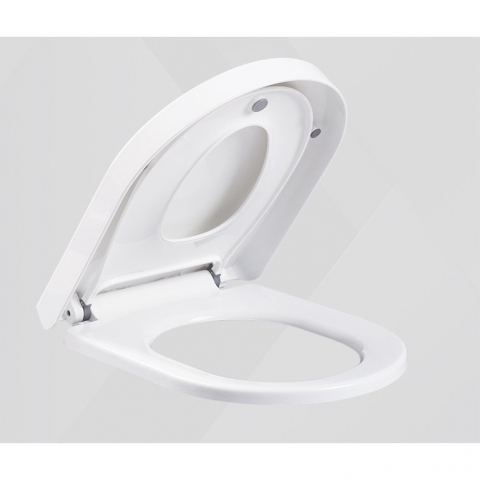 Capac de toaleta cu reductie 2 in 1, pentru copii si adulti, coborare lenta si silentioasa, instalare usoara, din pp5 , in forma de u, alb [3]