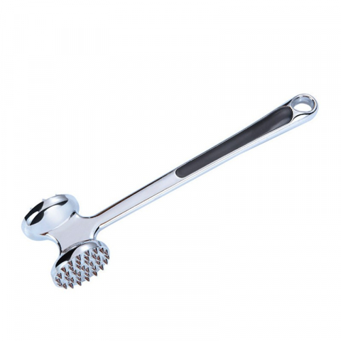 Ajutoare pentru gatit - Ciocan pentru snitele si carne  din aliaj de zinc, maner antialunecare, doua capete, 22 cm, argintiu