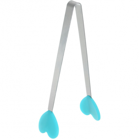 Cleste creativ pentru mancare, model inimioare din silicon, 14.5x3 cm, rezistent la temperaturi inalte si coroziune, albastru [6]