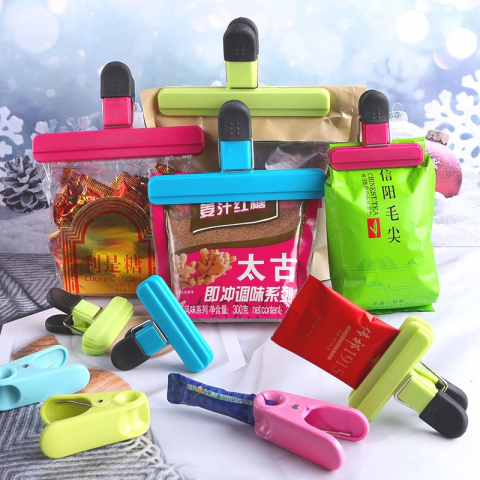 Cleste multifunctional pentru sigilarea pungilor, din plastic, mentine alimentele proaspete, 7x6.5 cm, roz [5]