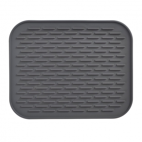 Promo rapid - Covoras din silicon pentru scurgere vase, uz casnic, rezistent la temperaturi ridicate, izolator, 30x24 cm, negru