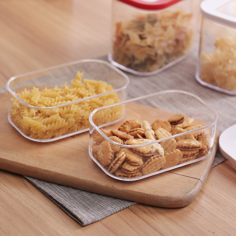 Cutie de depozitare alimente, 1l, capac alb, din abs+silicon, 14.5 x 9 x 11.3 cm, transparent [6]