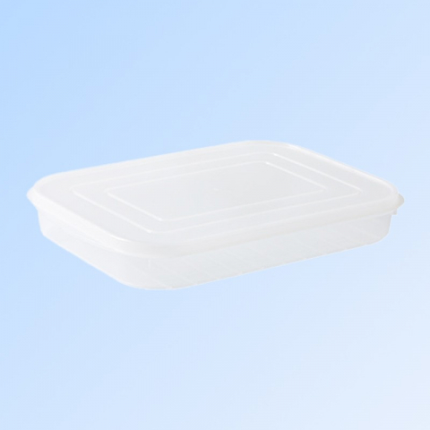 Recipiente pentru alimente de baza, gustari si cereale - Cutie de depozitare de uz casnic, caserola pentru frigider, rezistenta la umiditate, rezervor sigilat pentru depozitare alimentara, 24.5 x 18.5 x 3.5cm, alb transparent