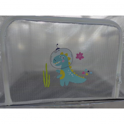 Cutie de depozitare, pentru camera copiilor, 100l, din pvc, model dinozaur, 60 x 42 x 40 cm, transparent [1]