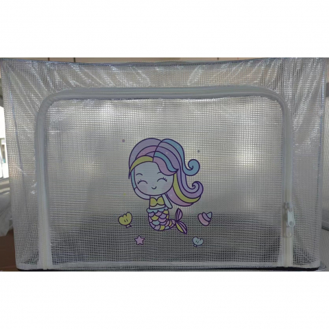 Cutie de depozitare, pentru camera copiilor, 100l, din pvc, model sirena, 60 x 42 x 40 cm, transparent [1]
