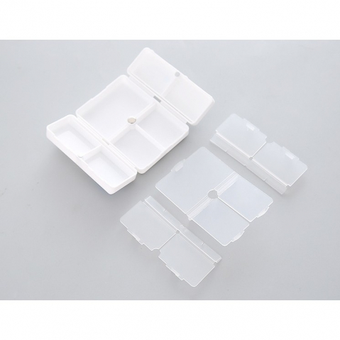 Cutie depozitare medicamente, 7 compartimente sigilate individual, pliabila, portabila, alb/negru [1]