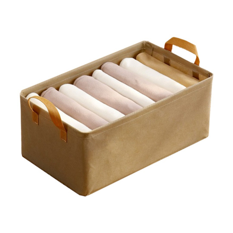 Coșuri şi cutii pliabile - Cutie depozitare  pentru haine, lucruri, din textil cu cadru metalic, manere laterale, forma dreptunghiulara, 47 x 28 x 20 cm, volum 26 l, kaki