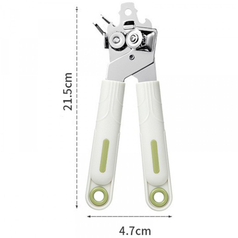 Desfacator de conserve 3 in 1, instrument pentru deschis conserve, sticle, otel inoxidabil, simplu de utilizat, maner anti alunecare, 21.5 x 4.7 cm alb [1]