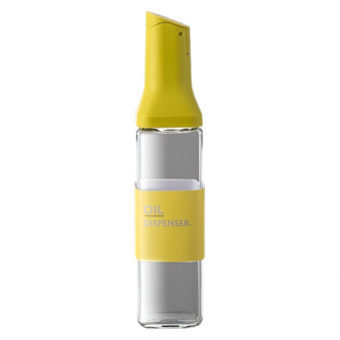 Organizatoare si accesorii pentru bucatarie - Dispenser pentru ulei, deschidere si inchidere automata a rezervorul, cu inductie gravitationala, 500 ml, 29.5x6x6 cm, galben