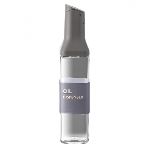 Organizatoare si accesorii pentru bucatarie - Dispenser pentru ulei, deschidere si inchidere automata a rezervorul, cu inductie gravitationala, 500 ml, 29.5x6x6 cm, gri