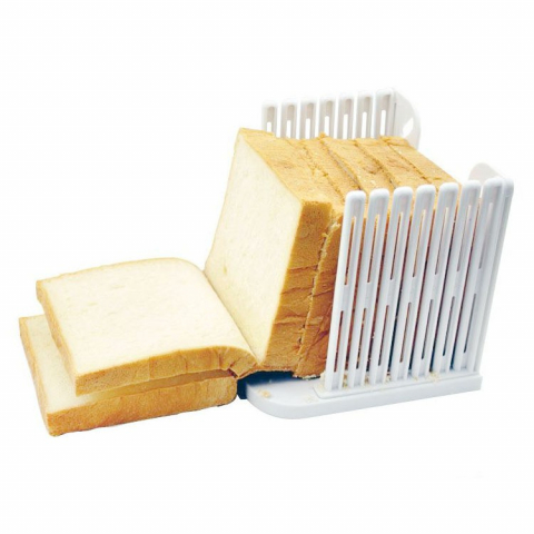 Ajutoare pentru gatit - Dispozitiv de feliat paine, grosime 1 cm, pliabil, din abs, 16 x 15 x 14.5 cm, alb