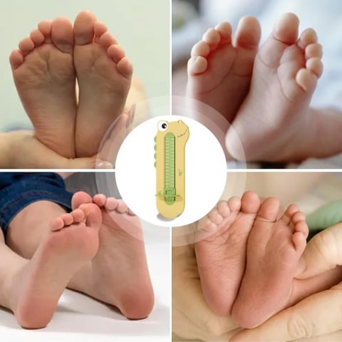 Dispozitiv de masurat talpa piciorului pentru bebelusi, 9-24, model dinozaur, galben [3]