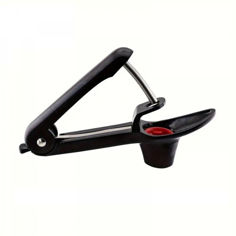 Ajutoare pentru gatit - Dispozitiv de scos samburi, manual, cu 1 gaura, pentru cirese/masline, 20.5 x 3.8 x 13 cm, din abs+otel inoxidabil, cu maner, negru
