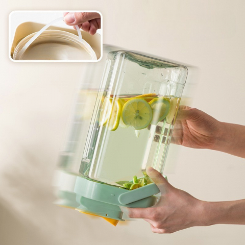 Dozator portabil pentru bauturi  3.5 litri, capac etans, duza deschidere/inchidere, recipent din plastic, gradat, filtru, maner, pentru diverse bauturi, 29.7 x 14.1 x 14.4 cm, verde [7]