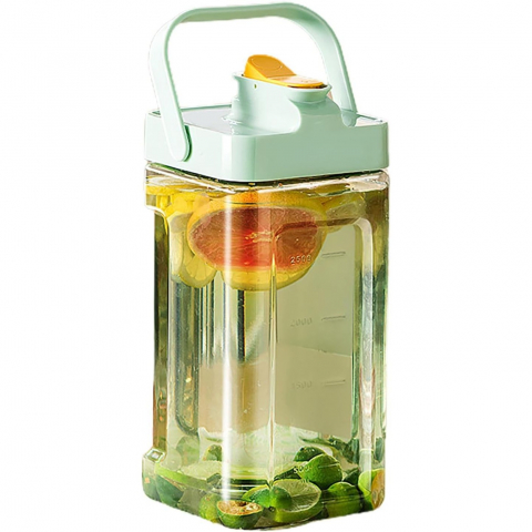 Dozatoare apa - Dozator portabil pentru bauturi  3.5 litri, capac etans, duza deschidere/inchidere, recipent din plastic, gradat, filtru, maner, pentru diverse bauturi, 29.7 x 14.1 x 14.4 cm, verde
