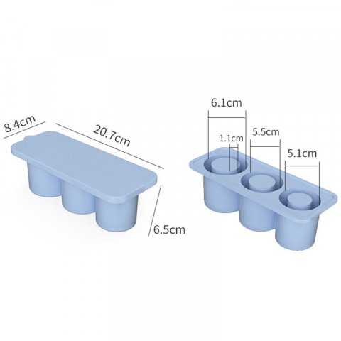 Forma pentru gheata, din silicon, cuburi de gheata, forme rotunde, inghetare rapida, 20.7 x 8.4 x 6.5 cm albastru [1]
