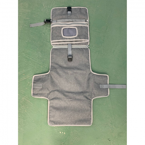 Geanta multifunctionala, tip aleza de schimbat scutece, impermeabila, din panza oxford, cu buzunare, usor de agatat, 30 x 20 cm, gri [1]