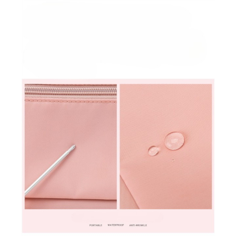 Geanta pliabila, pentru voiaj, buzunare multiple, de mana, impermeabila, material textil, capacitate 8 kg, dimensiune deschisa 42x28x10 cm, roz [6]