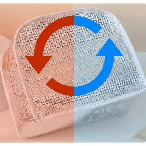 Geanta termoizolanta pentru copii, 23x13x19 cm, model imprimeu catel, din folie de aluminiu si panza oxford, albastru/alb [7]