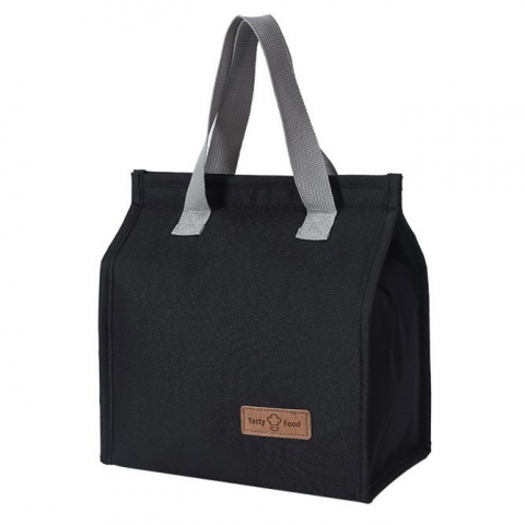 Genți termice pentru adulți - Geanta termoizolanta tip bento bag  camping cooler, aluminiu, 22.5x13x25,5 cm, 3.3 l, negru