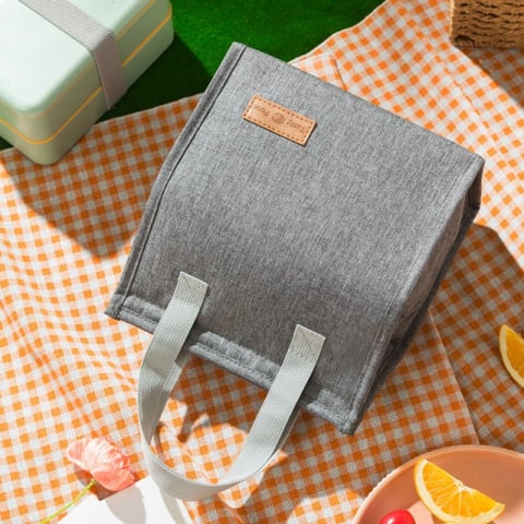 Geanta termoizolanta tip bento bag  camping cooler bag, aluminiu, 22.5 x 13 cm, 3.3 l, gri [2]