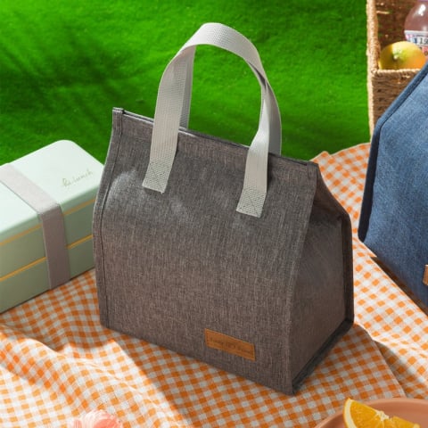 Geanta termoizolanta tip bento bag  camping cooler bag, aluminiu, 22.5 x 13 cm, 3.3 l, gri [1]