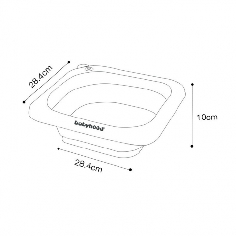 Lavoar pliabil, pentru copii 1-8 ani, 28.5x28.5x10 cm, din pe+pp, 3.5l, model picioare, gri [3]