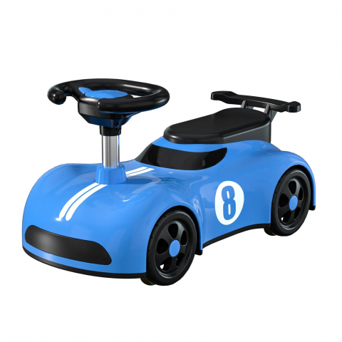 Promo rapid - Masina pentru copii, 1-3 ani, impingere, bluetooth, muzica, din abs, 4 roti, inaltime sezut 22 cm, albastru