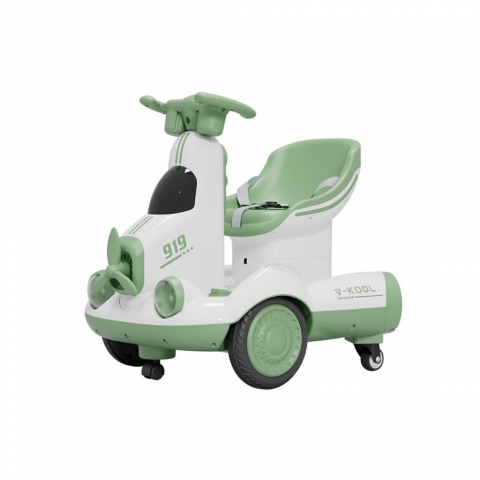 Promo rapid - Masinuta electrica, pe 4 roti, cu telecomanda, lumini led si muzica, +2 ani, inaltime reglabila, verde