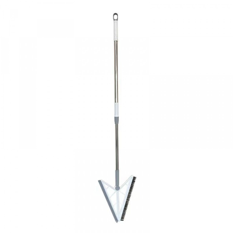 Matura telescopica, cu doua capete - perie/racleta 23 cm, lungime 110 cm, din plastic/otel/silicon, gri [3]