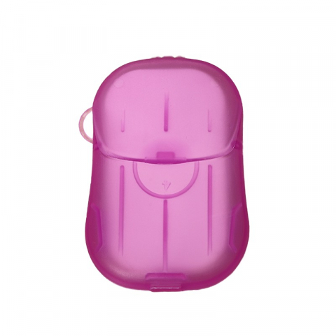 Favorite - Mini cutie de sapun din hartie, de unica folosinta, portabila, potrivit pentru calatorii, 20 buc, roz