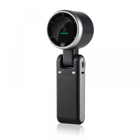 Ventilatoare - Mini ventilator portabil, 5 trepte de viteza, afisaj digital, incarcare usb, 5v, 2a, 5.95 x 5.2 x 17.2 cm, negru