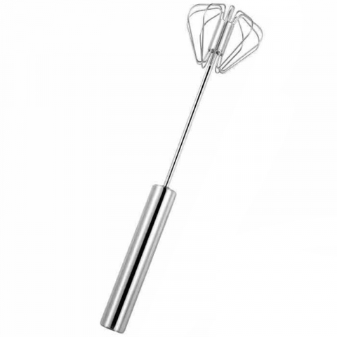 Ajutoare pentru gatit - Mixer manual, pentru oua smantana frisca aluat, maner otel inoxidabil, usor de utilizat si depozitat, 33 x 7 cm argintiu