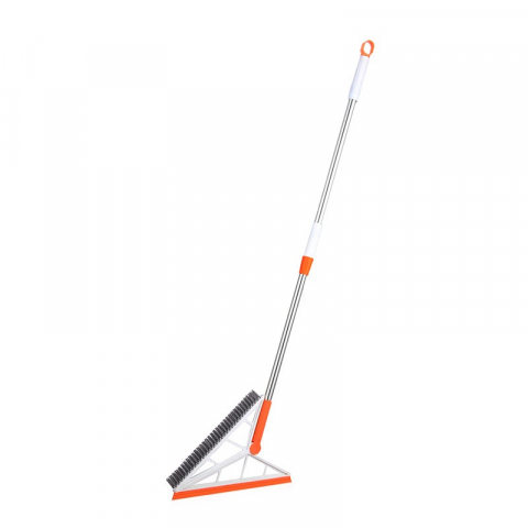 Îngrijire şi confort acasă - Mop multifunctional, portocaliu, cu racleta din silicon, maner telescopic, curatarea eficienta a tuturor suprafetelor
