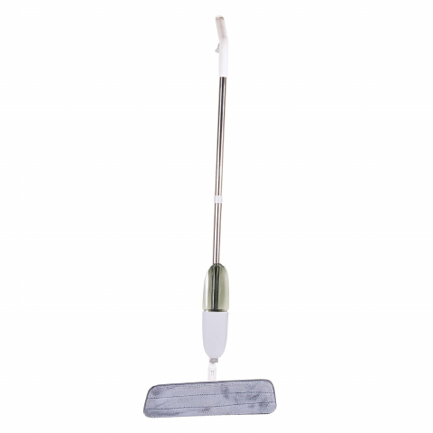 Maturi, Perii, Mopuri si Galeti - Mop plat, cu pulverizator, pentru uz casnic, plastic, rezerva de mop din microfibra, 125x40 cm, alb/mov