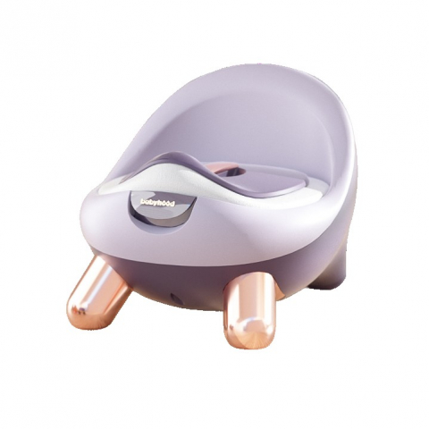 Promo rapid - Olita pentru copii, +1an, portabila, cu capac, model prietenos, non-toxic, compartiment detasabil, cu 4 picioare, usor de curatat, mov gold