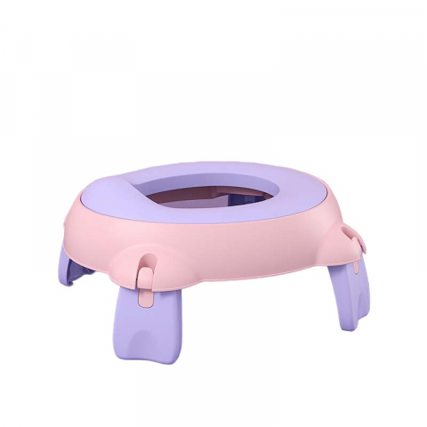Îngrijire, transport și organizare pentru bebeluși și copii - Olita portabila, pentru calatorii, confectionata din spuma pu, 1-6 ani, 34x32x17 cm, roz/mov