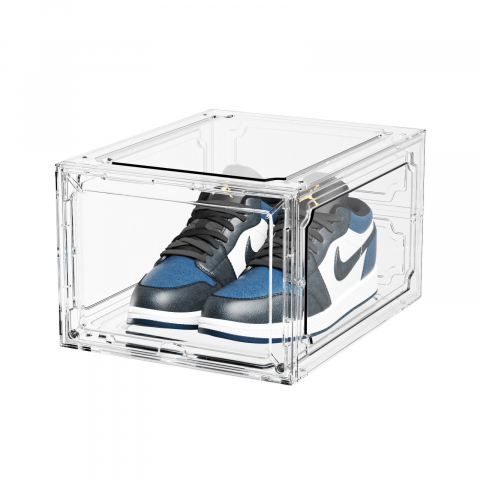 Organizare pentru casă - Organizator de pantofi, din pp+abs, usa frontala magnetica, rezistenta la praf, anti-oxidare, utilizare multipla, 36 x 28 x 21 cm, transparent