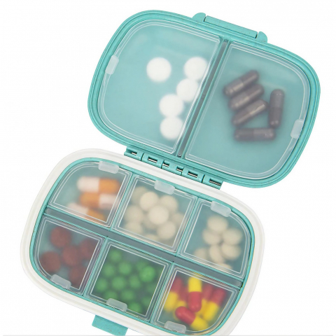 Organizator medicamente, plastic, 8 compartimente, 0.1 l, albastru, 11 x 7 cm [3]