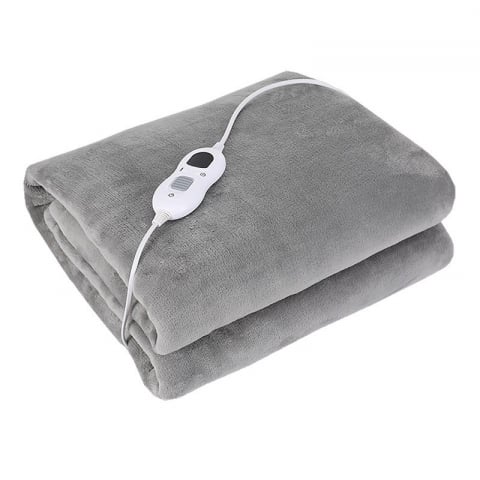 Promo rapid - Patura cu incalzire electrica, 135 w, 180x130 cm, 6 trepte de incalzire, flanel, gri