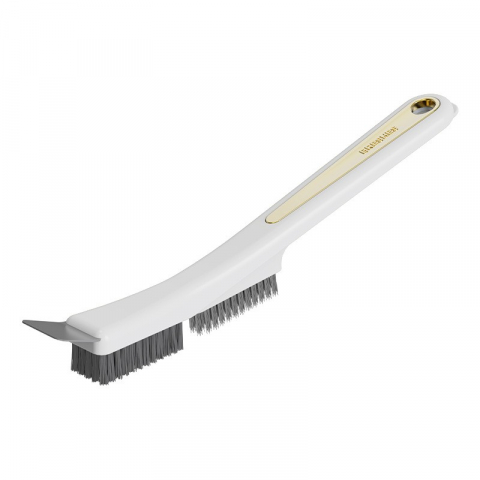 Produse ingrijire incaltaminte - Perie de sarma pentru bucatarie, din doua bucati, maner lung cu gaura de prindere, peri din otel, anti-reziduu, anti-murdarie, 24.5x2.7x6.7cm, alb