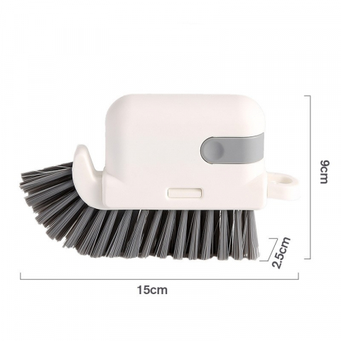Perie multifunctionala 3 in 1 de curatare, pentru bucatarie, vesela, geamuri, cap detasabil, 9x15x2.5 cm, gri [1]