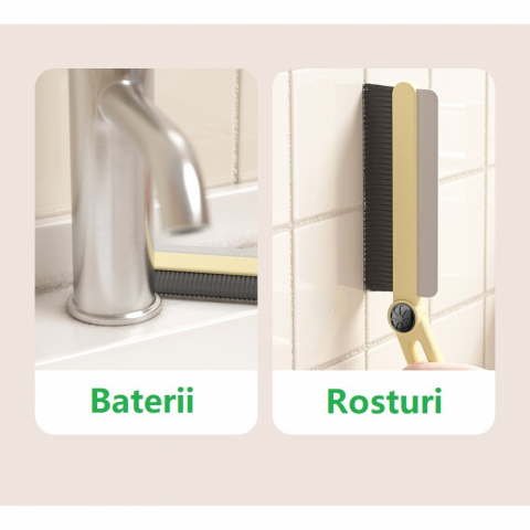Perie multifunctionala si stergator, pentru spatii greu accesibile, 24.7 x 4.5 cm, alb laptos [4]